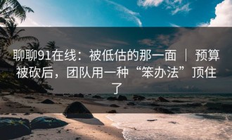 聊聊91在线：被低估的那一面 ｜ 预算被砍后，团队用一种“笨办法”顶住了