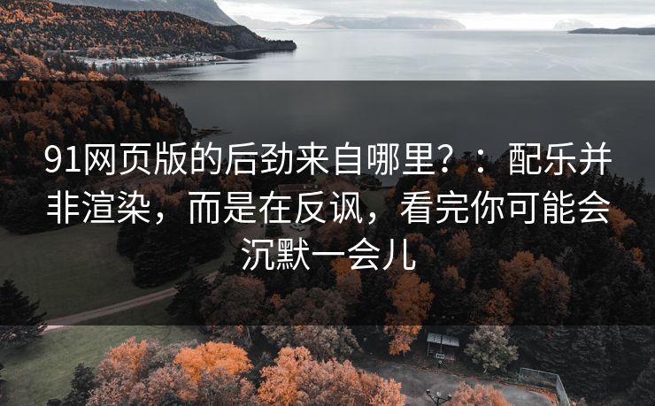 91网页版的后劲来自哪里？：配乐并非渲染，而是在反讽，看完你可能会沉默一会儿