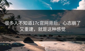 很多人不知道17c官网背后，心态崩了又重建，就是这种感觉