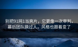 别把91网1当爽片，它更像一次审判，幕后团队换过人，风格也跟着变了