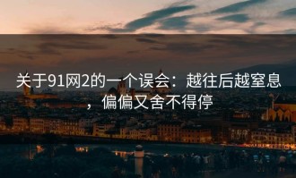 关于91网2的一个误会：越往后越窒息，偏偏又舍不得停