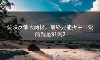 试映反馈太两极，最终只能折中：说的就是91网2