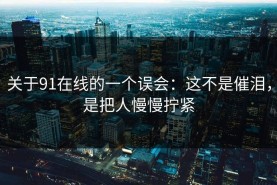 关于91在线的一个误会：这不是催泪，是把人慢慢拧紧