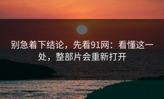 别急着下结论，先看91网：看懂这一处，整部片会重新打开