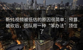 新91视频被低估的原因很简单：预算被砍后，团队用一种“笨办法”顶住了