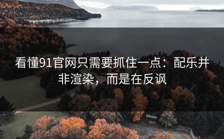 看懂91官网只需要抓住一点：配乐并非渲染，而是在反讽